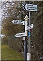 Direction Sign - Signpost opposite Woolston Road. North Cadbury in BA22 7DG