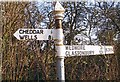 Direction Sign - Signpost by the B3151, Lower New Road, Cheddar in BS27 3EB