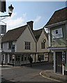 Saffron Walden: the corner of Museum Street, Church Street and Market Hill in CB10 1JG