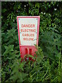 Danger electric cables below on Park Road in CB10 1RL