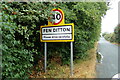 Fen Ditton Village Name sign in CB5 8BX