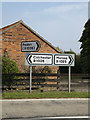 Roadsigns on the B1025 Colchester Road in CO5 7QG