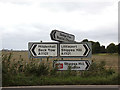 Roadsigns on the A1101 Burnt Fen Turnpike in IP28 8EF