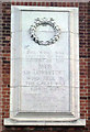 Memorial stone on the wall of Lowestoft Hospital in NR32 2HU