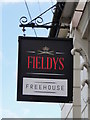 The hanging sign for 'Fieldys' public house in NR32 2HU