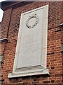 Close up of the WW1 War Memorial on the Lowestoft Hospital in NR32 2HU