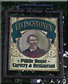 Sign for Livingstone's Public House, Kessingland in NR33 7TP