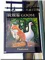Sign for the Fox and Goose, Coombe Bissett in SP5 4YB