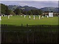 Cricketers at Llanrwst in the Conwy Valley in LL26 0DH