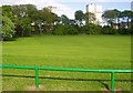 Seaton Park looking towards renovated highrise flats in AB24 1TZ