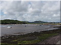 Yachts moored in Urr Water estuary (Rough Firth) in DG5 4LL