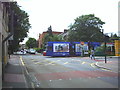 Croydon Tram at Kingston Road/Hartfield Road junction in SW19 3EN