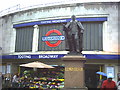 Edward VII statue outside Tooting Broadway tube station, junction A24 and A217. in SW17 8PX