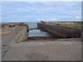 Portgordon Harbour entrance in Portgordon