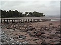Decaying breakwater at Elbow Scar, Aldingham, Furness in Low Furness Ward