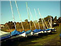 Annandale Sailing Club, Lochmaben and Lochmaben Church in the background in Lochmaben