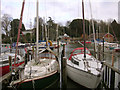 Boats moored at Eling in SO40 9GP