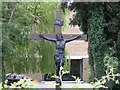 Crucifix outside Coulsdon Catholic Church in CR5 3GR