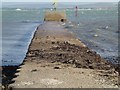 Concrete jetty at Lower Pennington, IoW in background in SO41 8AJ
