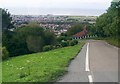 The steep road down Prestatyn hillside in LL19 9HW