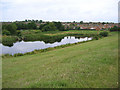 Overflow pond in Melton Country Park in LE13 1JQ