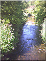 Hogsmill River, north from footbridge. in KT5 9NB