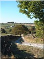 Looking south along Longwalls Lane, part of the Midshires Way in DE56 2BZ