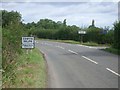 The turning for Edwyn Ralph church (right) just south of the village in Edwyn Ralph