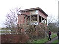 Remains of Broom West Junction Signalbox, Warwickshire in B50 4ER