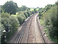 Railway line south of Oxshott in KT11 3PW