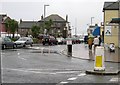Perranporth town centre in the rain. in TR6 0EW