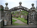 Cemetery Gates and stones, Kirkcudbright in DG6 4XY