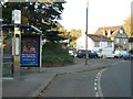 Bus stop in Chertsey Road, Addlestone in KT15 2TB