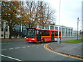 Bus passes RAF West Drayton in UB7 7JG