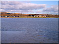 Bryn Bach Park lake and visitor centre in NP22 3SP