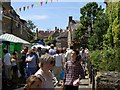 Yetminster High Street during the annual fair day in DT9 6ND