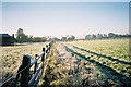 Frosty fields and fence near Cockpole Green in RG10 8NX