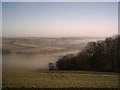 A misty Taw Valley from Trenchard Farm in EX18 7QY