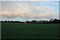 Looking across farmland at Wick Farm, near Finchdean. in PO8 0AW