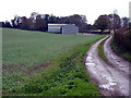 Farm track and buildings at Folly Farm in SO21 2PH