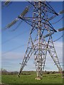 The Fields of Maisemore through the Legs of a Pylon in GL2 8FR