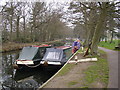Narrow Boats at the Basingstoke Canal Visitors Centre at Mytchett, Frimley in GU16 6BT