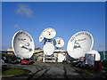 Large Satellite Dishes at Stoneywood Park Industrial Estate in AB21 7HG