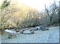Picnic area and weir on Twrch river footpath in SA9 2XX