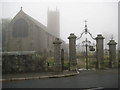 Princetown: The gates to St Michael & All Angels Church in PL20 6RA