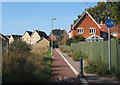 Cycleway and footpath to modern housing estate in IP2 9YR