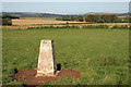 A trig point to the south-southeast of Harelaw in TD11 3XT