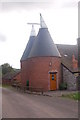 Oast house conversion near Weston Beggard on a stormy day in HR1 4BW