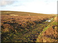 Footpath on Tredinney Common in the Autumn evening sun in TR19 6HX