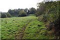 Footpath up the hill to Smarts Hill in TN11 8EN